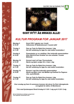 Kulturprogram for januar 2017