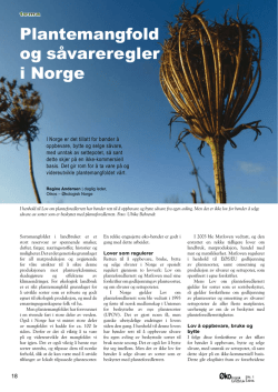 Plantemangfold og såvareregler i Norge