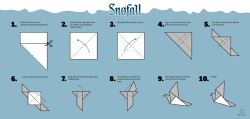 Snøfall origami-fugler