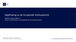 Stig Bang-Andersen: Oppfrisking av de Europeiske institusjonene