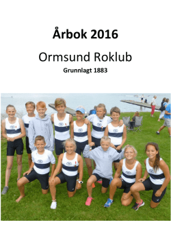 Årbok 2016 Ormsund Roklub