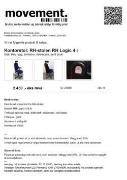 Kontorstol: RH-stolen RH Logic 4 i blått, Høy rygg, armlener