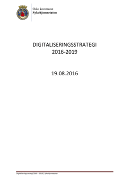 Digitaliseringsstrategi 2016-2019 Sykehjemsetaten