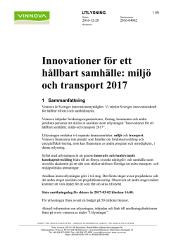Innovationer för ett hållbart samhälle: miljö och transport