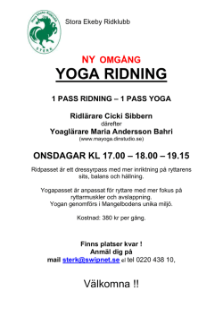 Yoga Ridning - Stora Ekeby Ridklubb