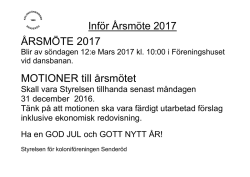 Inför årsmötet 2017 - Koloniföreningen Senderöd