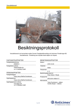 Besiktningsprotokoll - Svensk Fastighetsförmedling