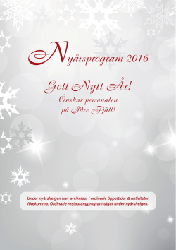 Nyårsprogram 2016 Gott Nytt År!