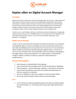Kaplan söker en Digital Account Manager