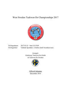 West Sweden Taekwon-Do Championships 2017