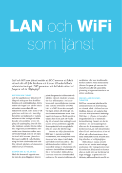 Produktblad, LAN och WiFi som tjänst