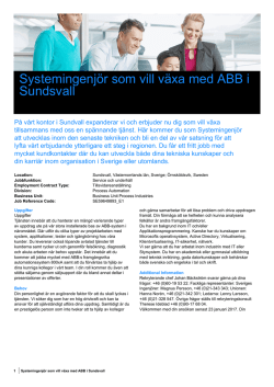 Systemingenjör som vill växa med ABB i Sundsvall