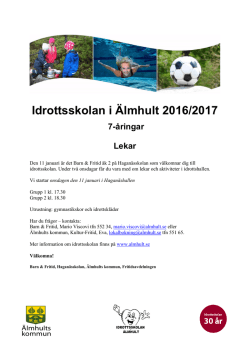 Idrottsskolan i Älmhult 2016/2017