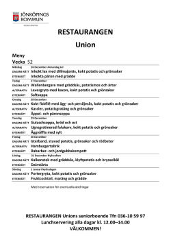 RESTAURANGEN Unions seniorboende Tfn 036