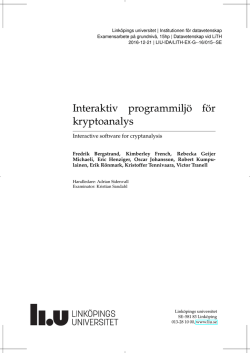 Interaktiv programmiljö för kryptoanalys