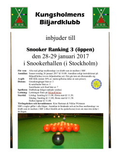 Inbjudan - Kungsholmens Biljardklubb (KBK)
