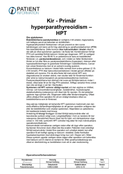 Kir - Primär hyperparathyreoidism – HPT