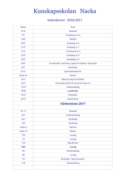 Kalendarium 2016/2017