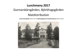 Lunchmeny 2017 Gunnarskärsgården, Björkhagsgården