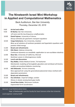 The Nineteenth Israel Mini-Workshop in Applied and Computational