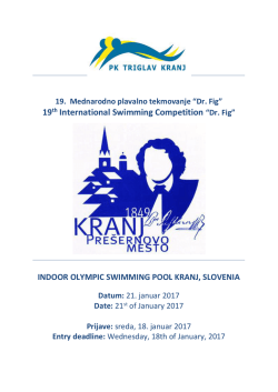 19th International Swimming Competition “Dr. Fig”