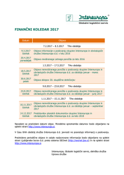 finančni koledar 2017
