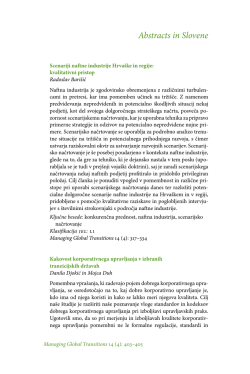 Abstracts in Slovene