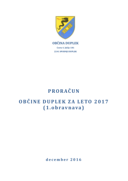 proračun 2017 - Občina Duplek