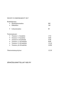 Jäsenmaksut 2017 löydät tästä.