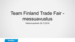 Team Finland Trade Fair -messuavustus