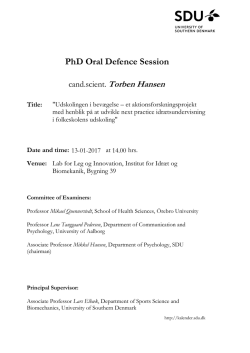 PhD Oral Defence Session Date and time