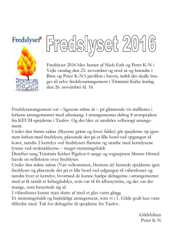 fredslyset-2016-1 - KFUM Spejder Taulov