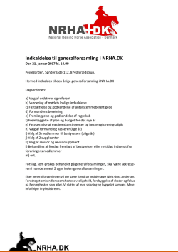 Indkaldelse til generalforsamling i NRHA.DK