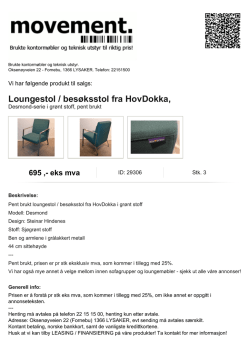 Loungestol / besøksstol fra HovDokka, Desmond