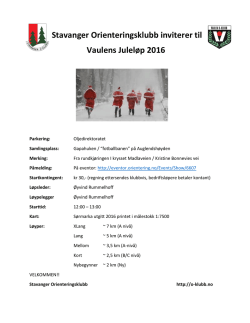Stavanger Orienteringsklubb inviterer til Vaulens Juleløp