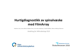 Lind A: Hurtigdiagnostikk av spinalvæske med FilmArray