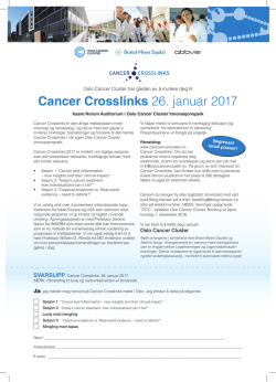 Cancer Crosslinks 26. januar 2017
