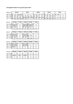 Treningstider SMIL fra og med 2.jan 2017