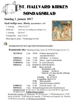 søndagsblad 161231 - St Hallvard menighet