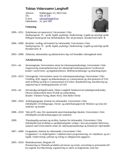 Last ned CV-en min - Universitetet i Oslo