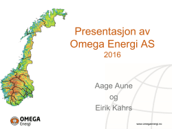 Presentasjon av Omega Energi AS