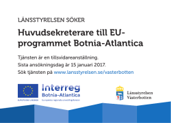 Huvudsekreterare till EU- programmet Botnia