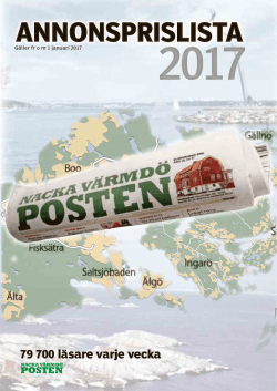 Annonsprislista - Nacka Värmdö Posten