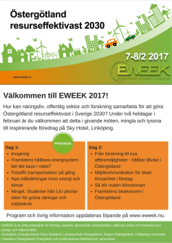 Välkommen till EWEEK - Region Östergötland