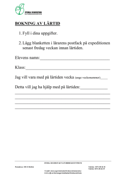 Upplysningar om kurstider mm läsåret 2003/2004