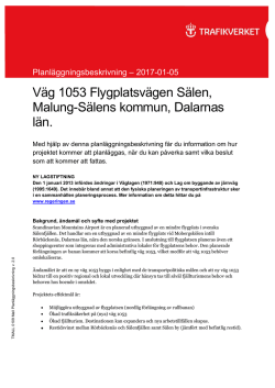 Väg 1053 Flygplatsvägen Sälen, Malung-Sälens