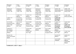 VUOROLISTA 2016-17 viikko 1 Maanantai 2.1.2017 Tiistai 3.1.2017
