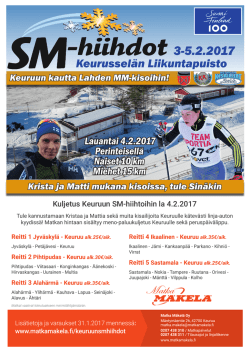 Kuljetus Keuruun SM-hiihtoihin la 4.2.2017