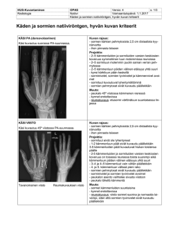 Käden ja sormien natiiviröntgen, hyvän kuvan kriteerit