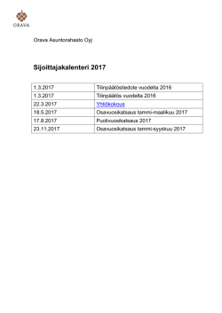 Sijoittajakalenteri 2017